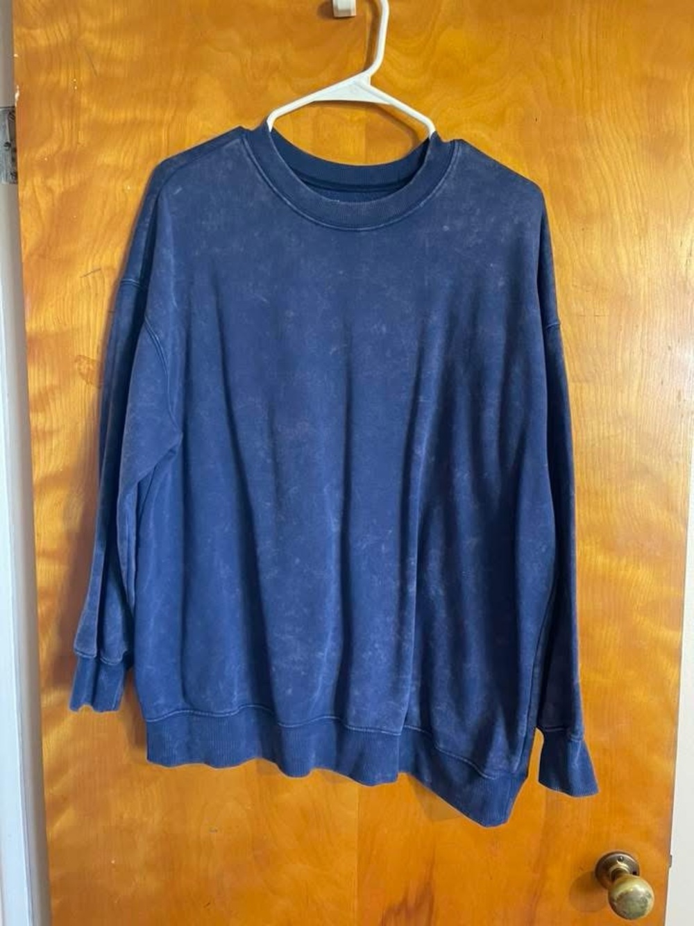 Women’s Washed Navy Crewneck Sweater